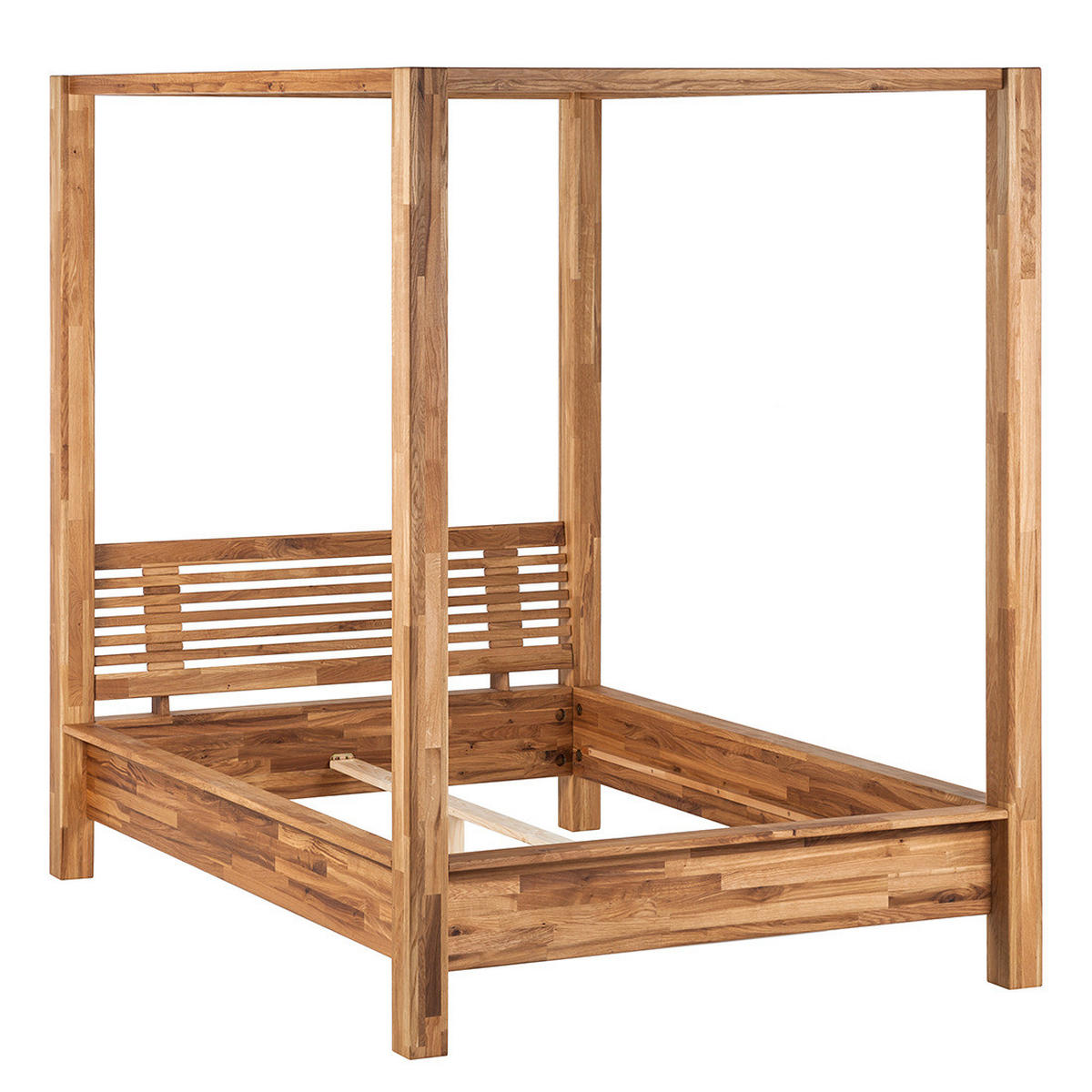 HIMMELBETT - Massivholz - Eichefarben, Holz (180/200cm) - home24