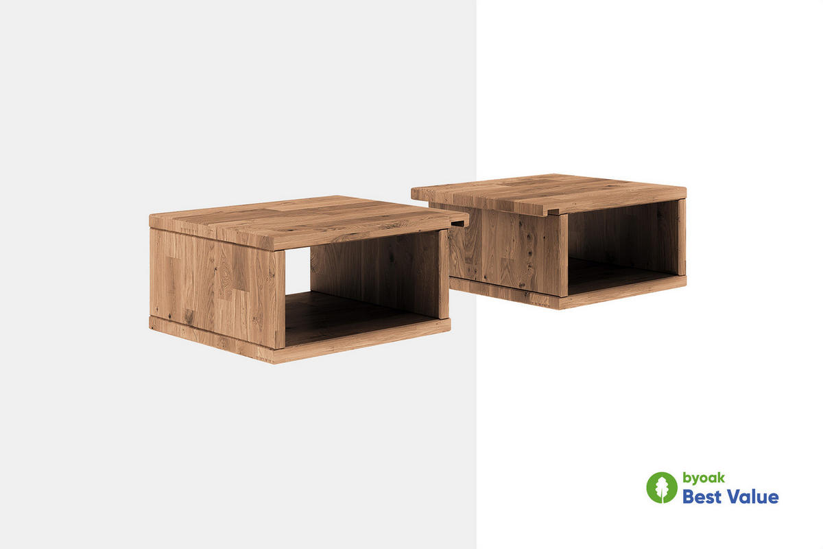 NACHTTISCH 2er Set PENNY Wildeiche - Wildeiche, Holz (34/17/30cm) - byoak