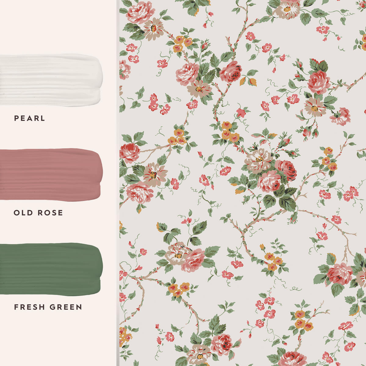 VLIESTAPETE Mountney Garten 1000x52cm - Pink, Papier/Kunststoff (52/1000cm) - LAURA ASHLEY