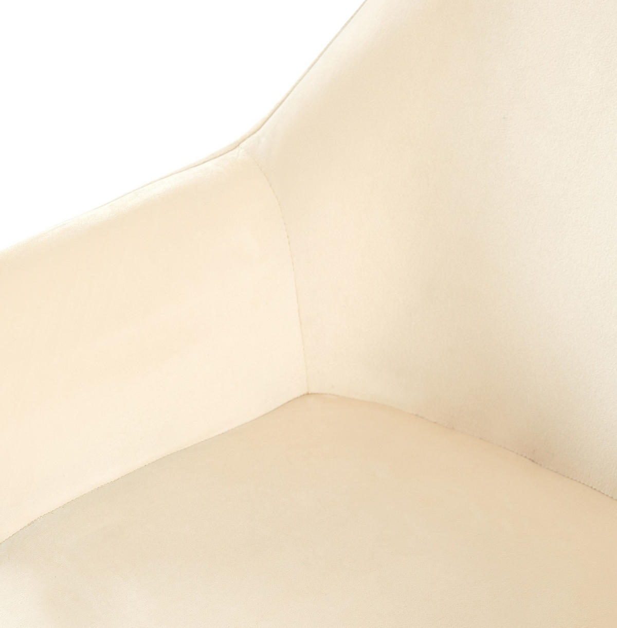 ARMLEHNENSTUHL 2er Set Samt creme - Creme/Schwarz, Textil/Metall (52/82/63cm) - CLP