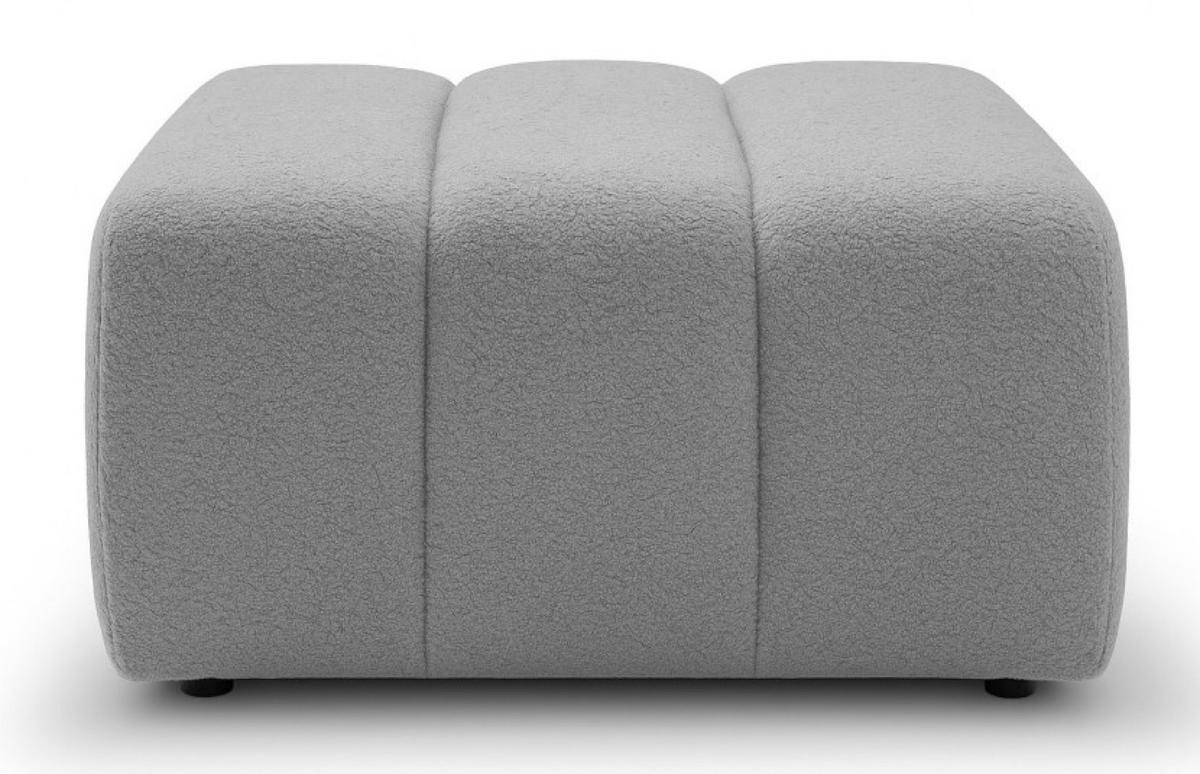 POUF Hellgrau ALOO Gepolstert Bouclé Lambi - Grau, Textil (82/41/75cm) - Sepro Meble