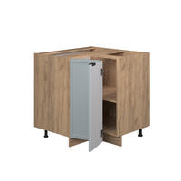 ECKUNTERSCHRANK Fame-Line Hellblau-grau 80.5 cm, AP Eiche - Honigeiche/Eiche Wotan, Holzwerkstoff (80.5/82/60cm) - Vicco