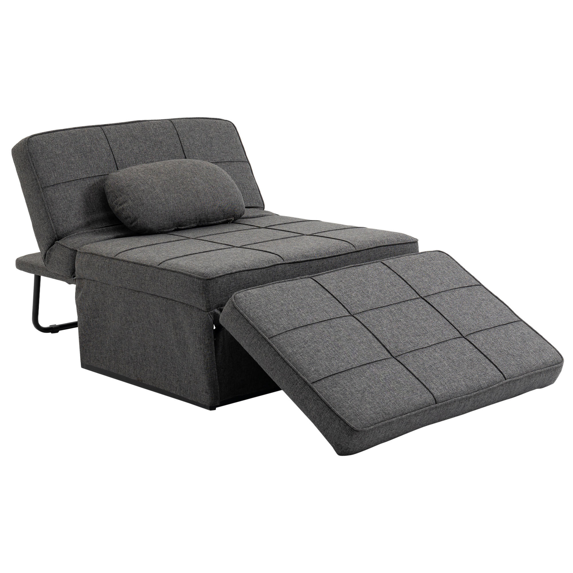 SCHLAFSESSEL 4-in-1 DE-14539 mit 5-fach verstellbarer Rückenlehne Grau - Grau, Metall (179/78/95cm) - ComfortXL