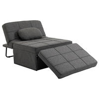 SCHLAFSESSEL 4-in-1 DE-14539 mit 5-fach verstellbarer Rückenlehne Grau - Grau, Metall (179/78/95cm) - ComfortXL