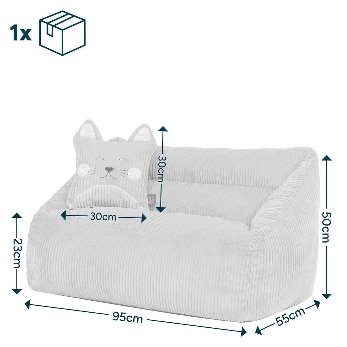 KINDERSITZSACK Sofa Cecilia mit Animalkissen - Pink, Textil (95/50/55cm) - icon