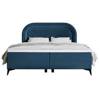 BOXBETT LOREO Dunkelblau Samt wasserfest 140x200 cm - Schwarz/Dunkelblau, Kunststoff/Textil (140/200cm) - Selsey