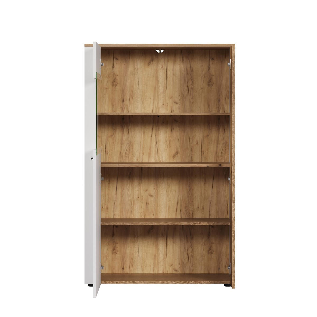 VITRINE mit 2 türen, davon 1 mit gehärtetem glas - vitoria 90/42/146 cm - Weiß, Holzwerkstoff (90/146/42cm) - Trendteam