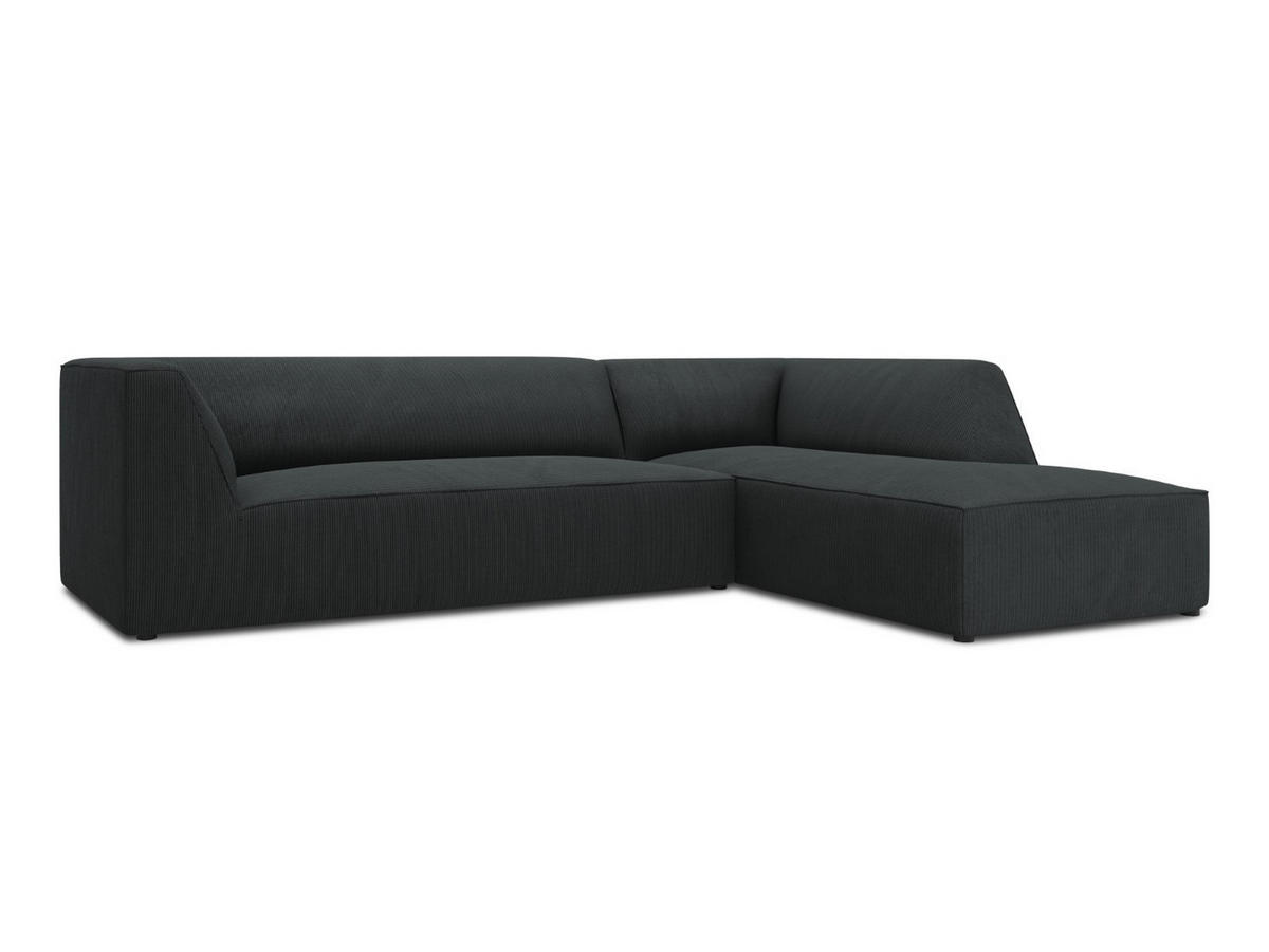 ECKSOFA rechts Ruby aus Cord schwarz 4 Sitzplätze - Schwarz, Textil (180/273cm) - Micadoni