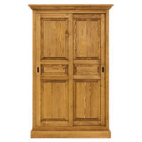 KLEIDERSCHRANK aus Massivholz CHARLOTTE 3 - Hellbraun, Holz (120/190/61cm) - Seart