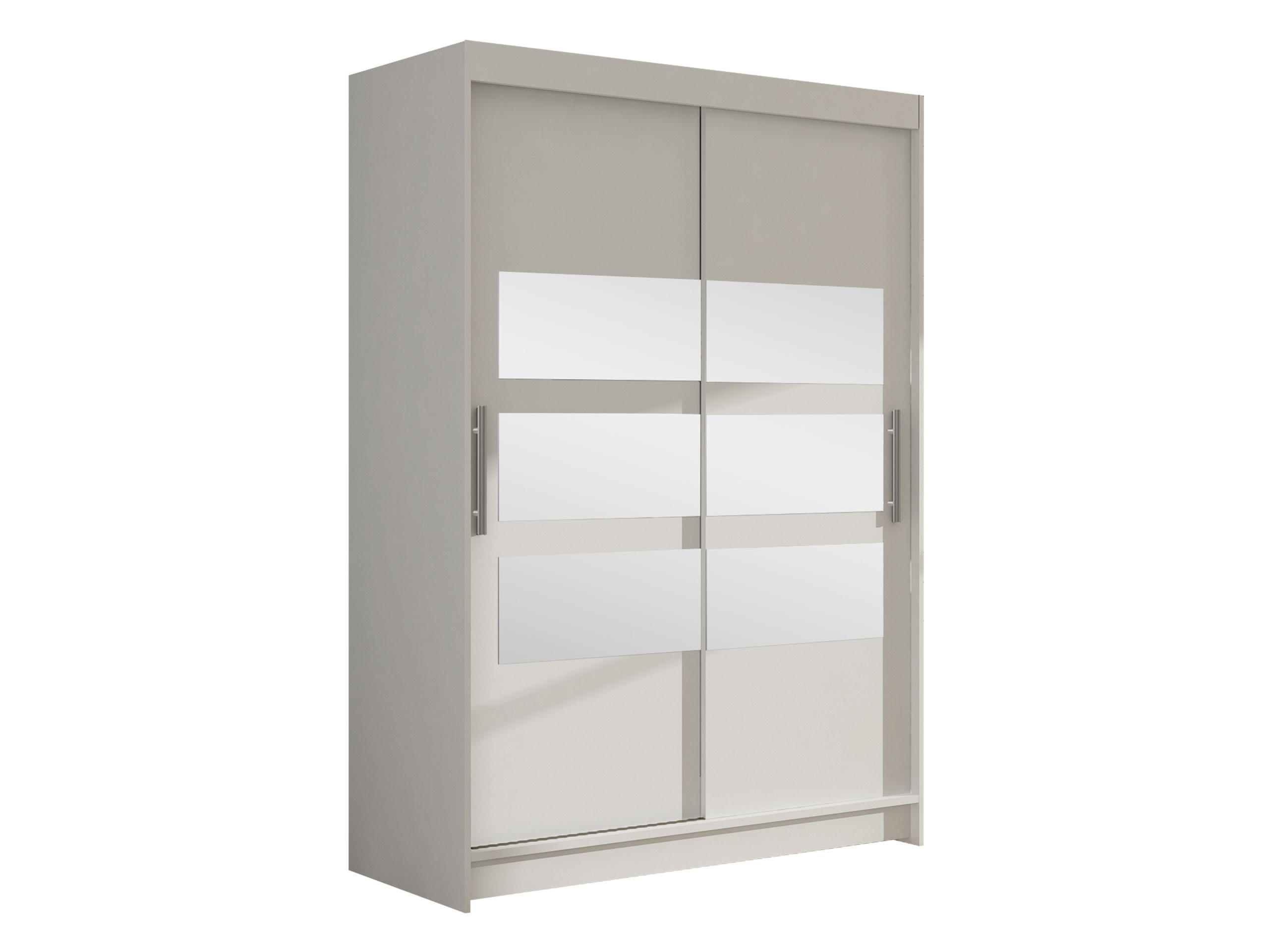 KLEIDERSCHRANK Miami V - Silberfarben/Weiß, Holzwerkstoff/Kunststoff (120/200/58cm) - MIRJAN24