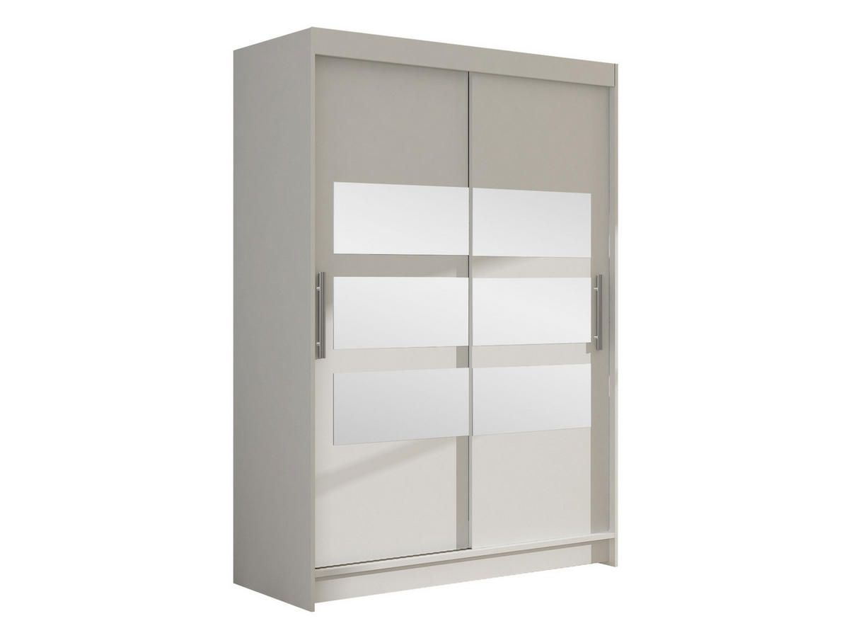 KLEIDERSCHRANK Miami V - Silberfarben/Weiß, Holzwerkstoff/Kunststoff (120/200/58cm) - MIRJAN24