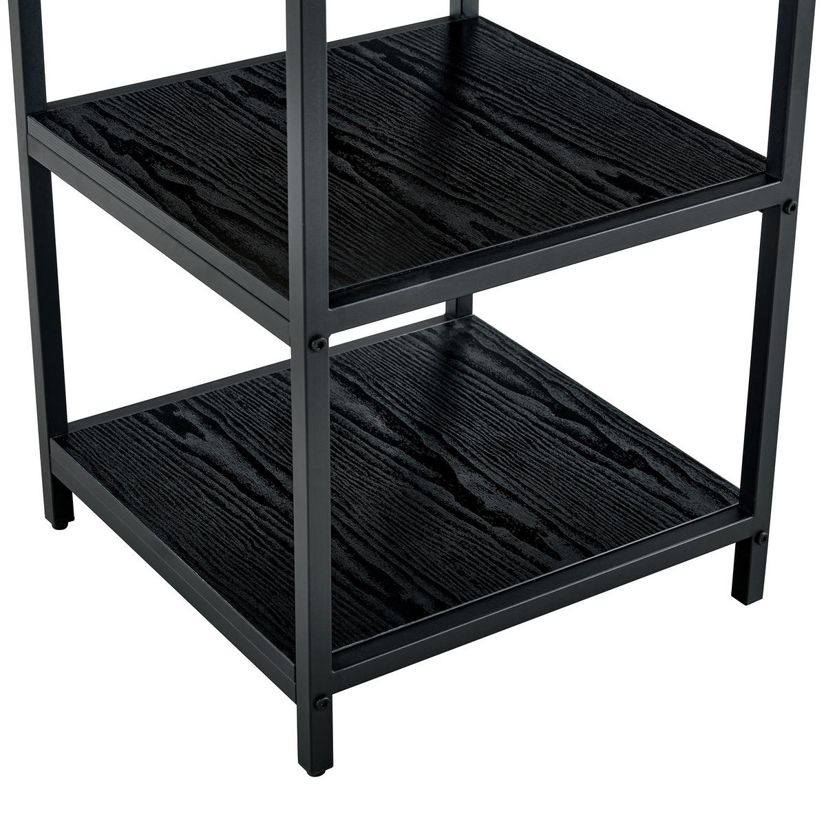 STOL za blagovaonicu, promjer 107 cm, MDF i metal, crni, s 2 odlagalne police - crna, drvni materijal (107/107/75cm) - BEAOK