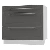 SCHUBLADENUNTERSCHRANK Kvantum D3A/90 90 / 50 / 82cm - Graphitfarben/Weiß, Holz/Holzwerkstoff (90/82/50cm) - Feldmann-Wohnen