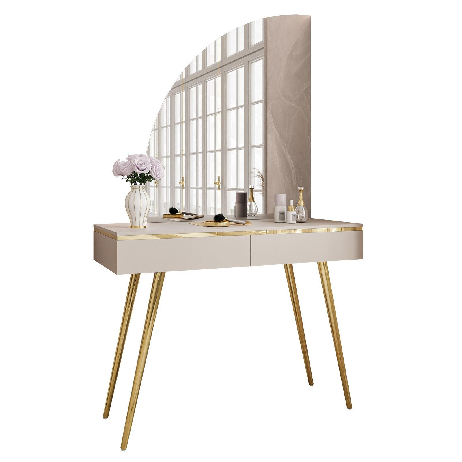 SCHMINKTISCH AURORA-SQ KASCHMIR mit links Spiegel - Kaschmir, Holzwerkstoff (102/173/44cm) - Lookway
