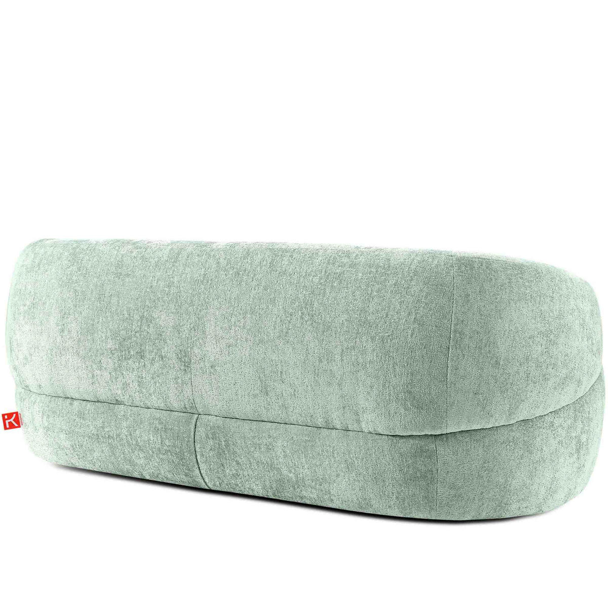3-SITZER-SOFA NELUM, Chenille-Stoff, Mintgrün - Schwarz/Mintgrün, Holz/Holzwerkstoff (190/68/88cm) - KONSIMO®