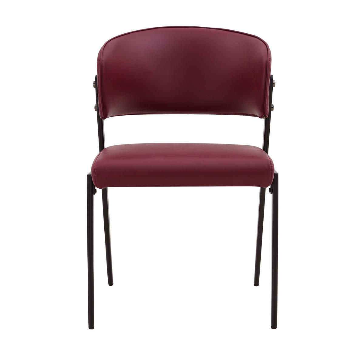 STUHL-SET DE-36686 2 Stück mit Kunstlederbezug und Metallgestell Rot - Rot, Metall (49/78/51cm) - ComfortXL