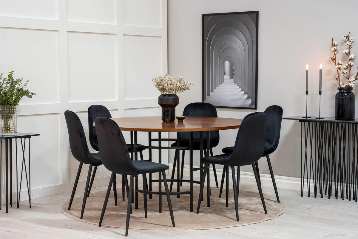 TISCHGRUPPE Schwarz - Schwarz, Holzwerkstoff (140/74/140cm) - ebuy24