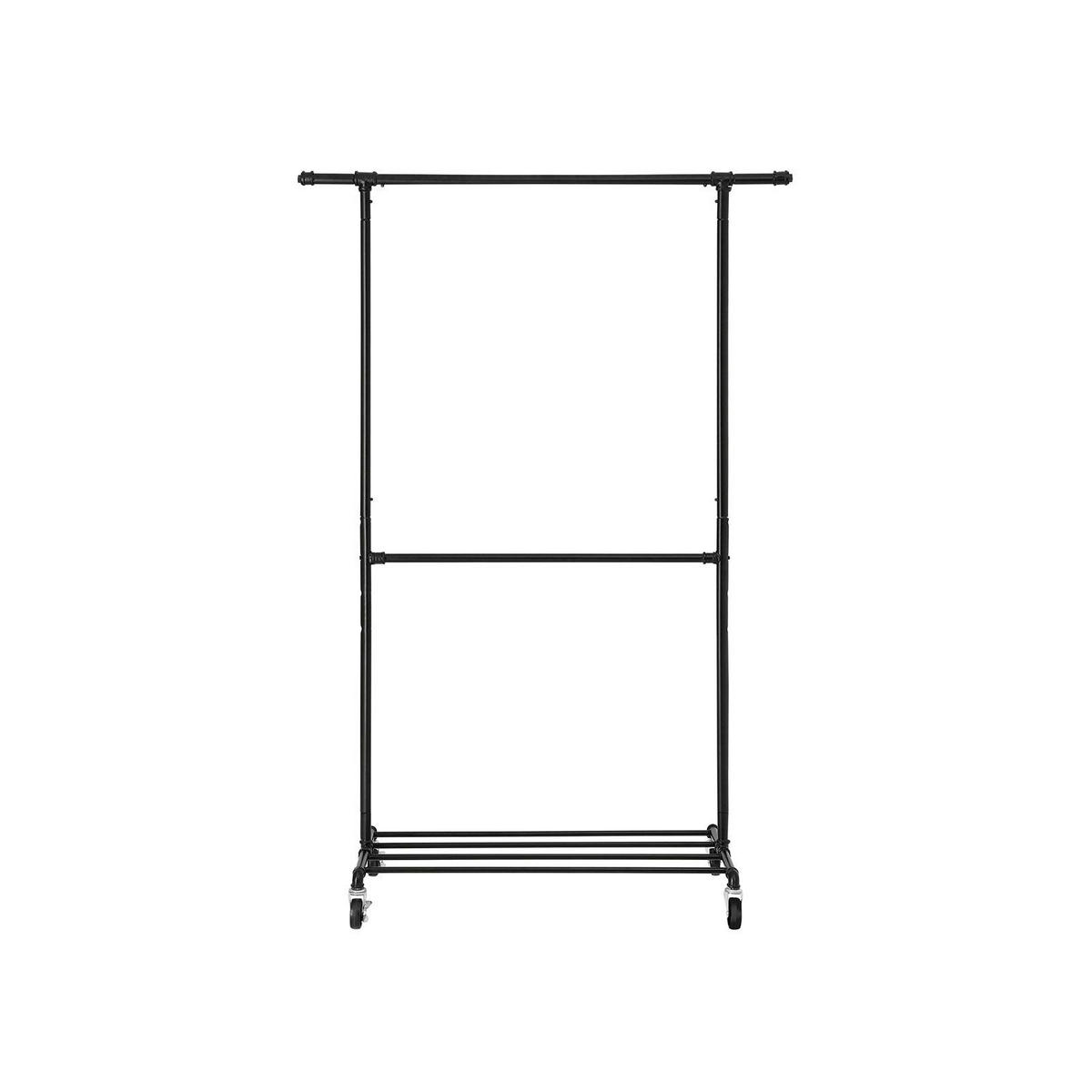 KLEIDERSTANGE - Schwarz, Metall (49/198/130cm) - Hansiro