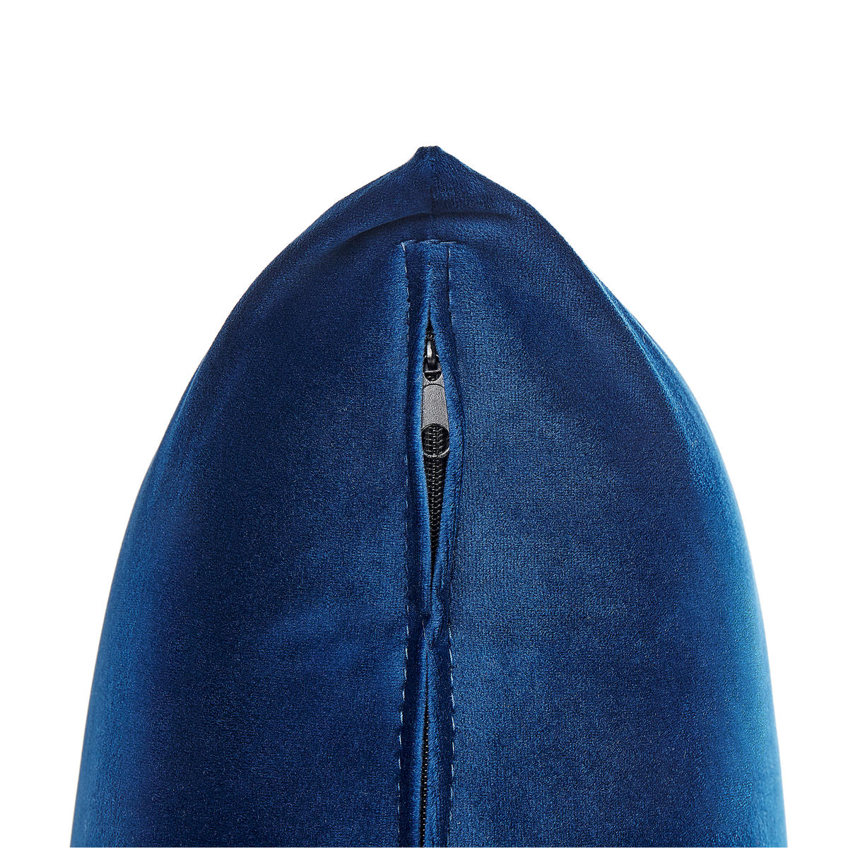 CHAISELONGUE Samtstoff Marineblau/schwarz Gueret - Blau/Schwarz, Textil (120/73/165cm) - Beliani