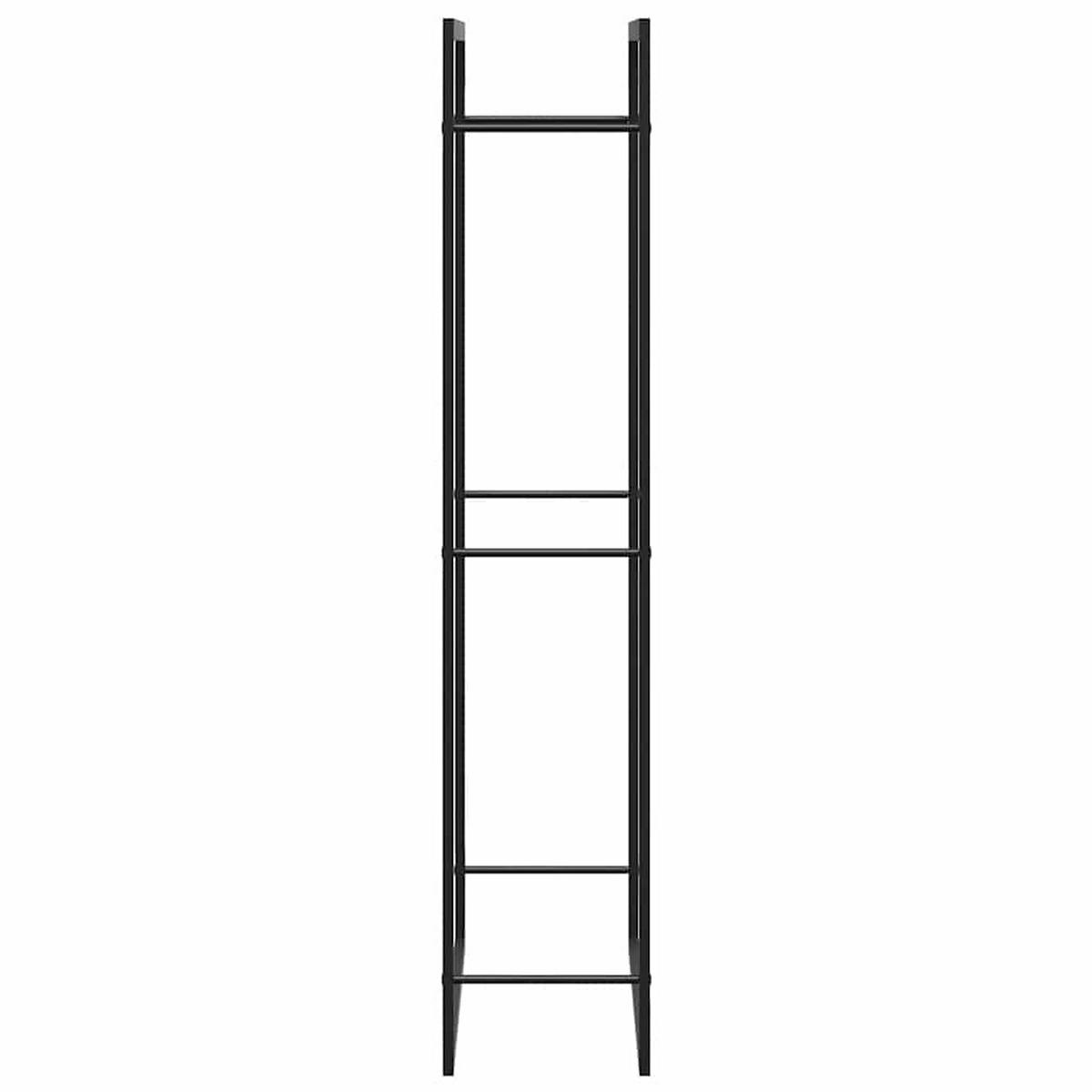 BRENNHOLZREGAL Mattschwarz 80/28/154 Cm Stahl - Schwarz, Metall (28/154/80cm) - vidaXL