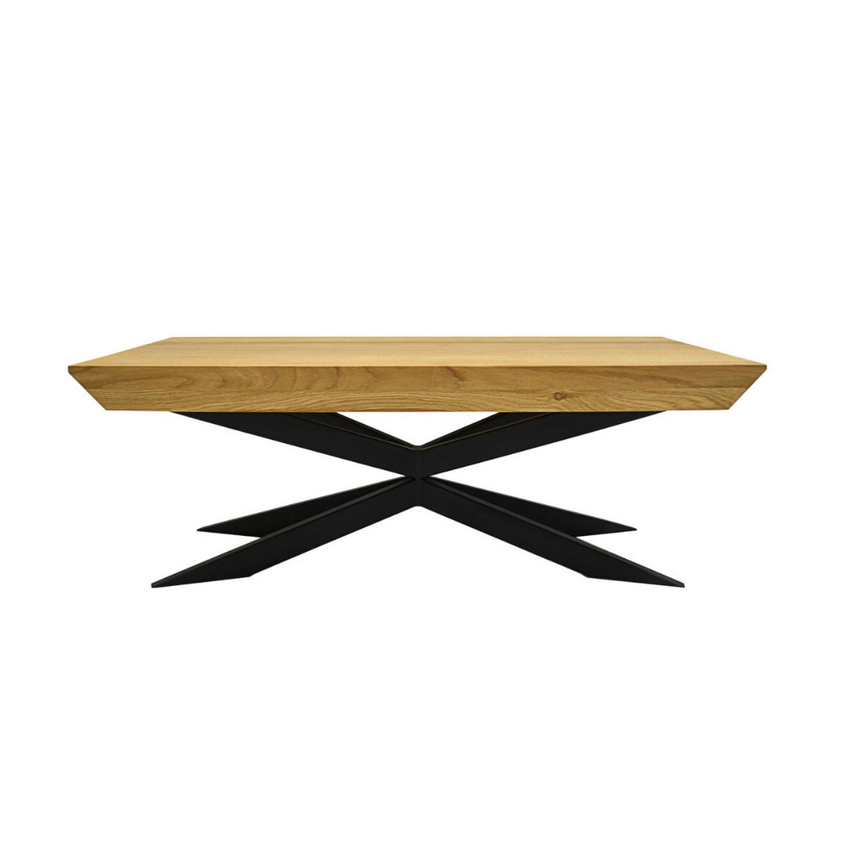 KAFFEETISCH aus Eiche mit Spinnenbeinen im Loft-Stil DEVON - Eichefarben, Holz (70/130/40cm) - Rawood Furniture