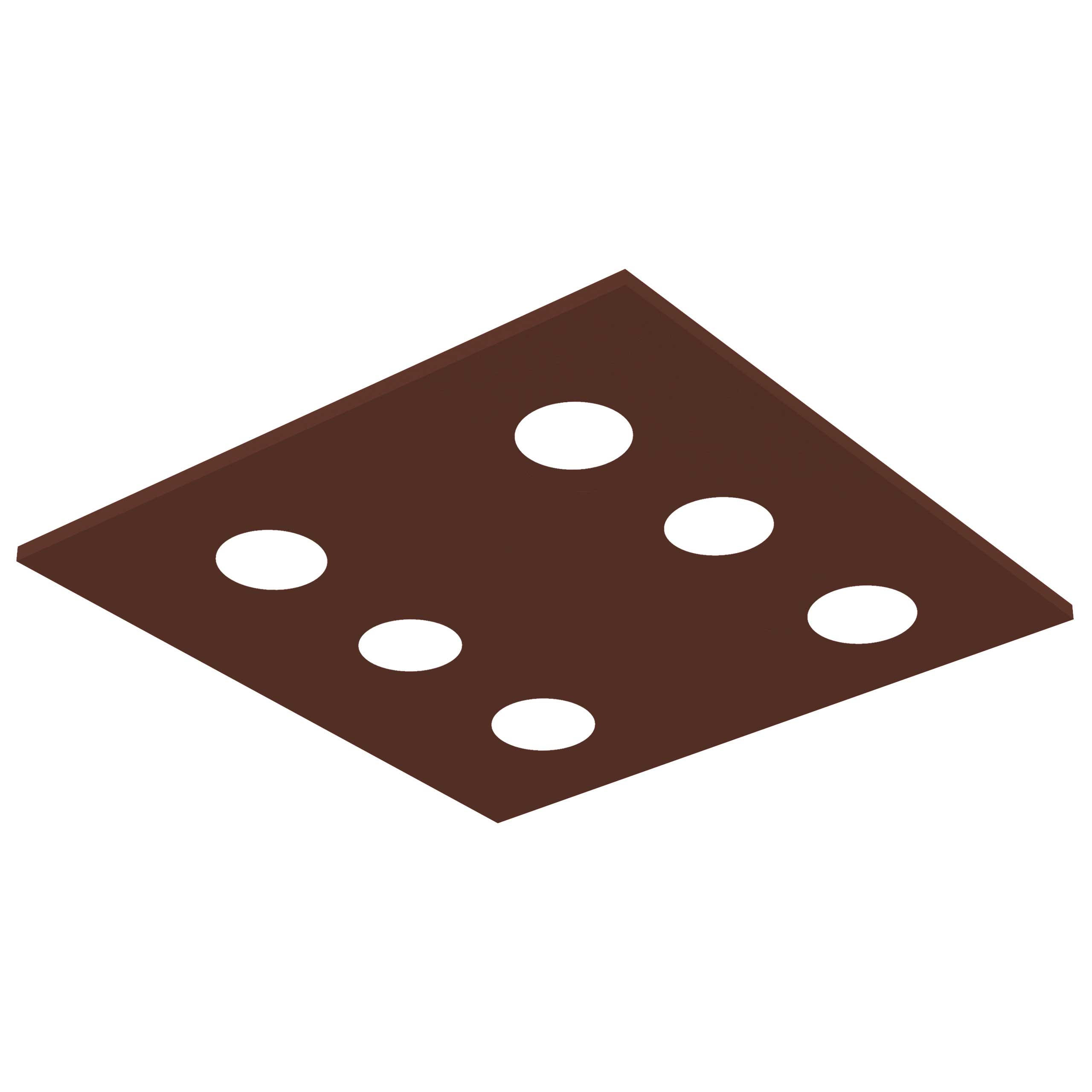 DECKENLEUCHTE - Dunkelbraun, Metall (50/50/4cm) - Lumicom