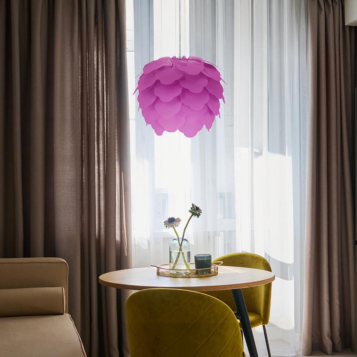 LED HÄNGELEUCHTE FILETTA Stahl Lila - Lila, Metall (42/42/110cm)