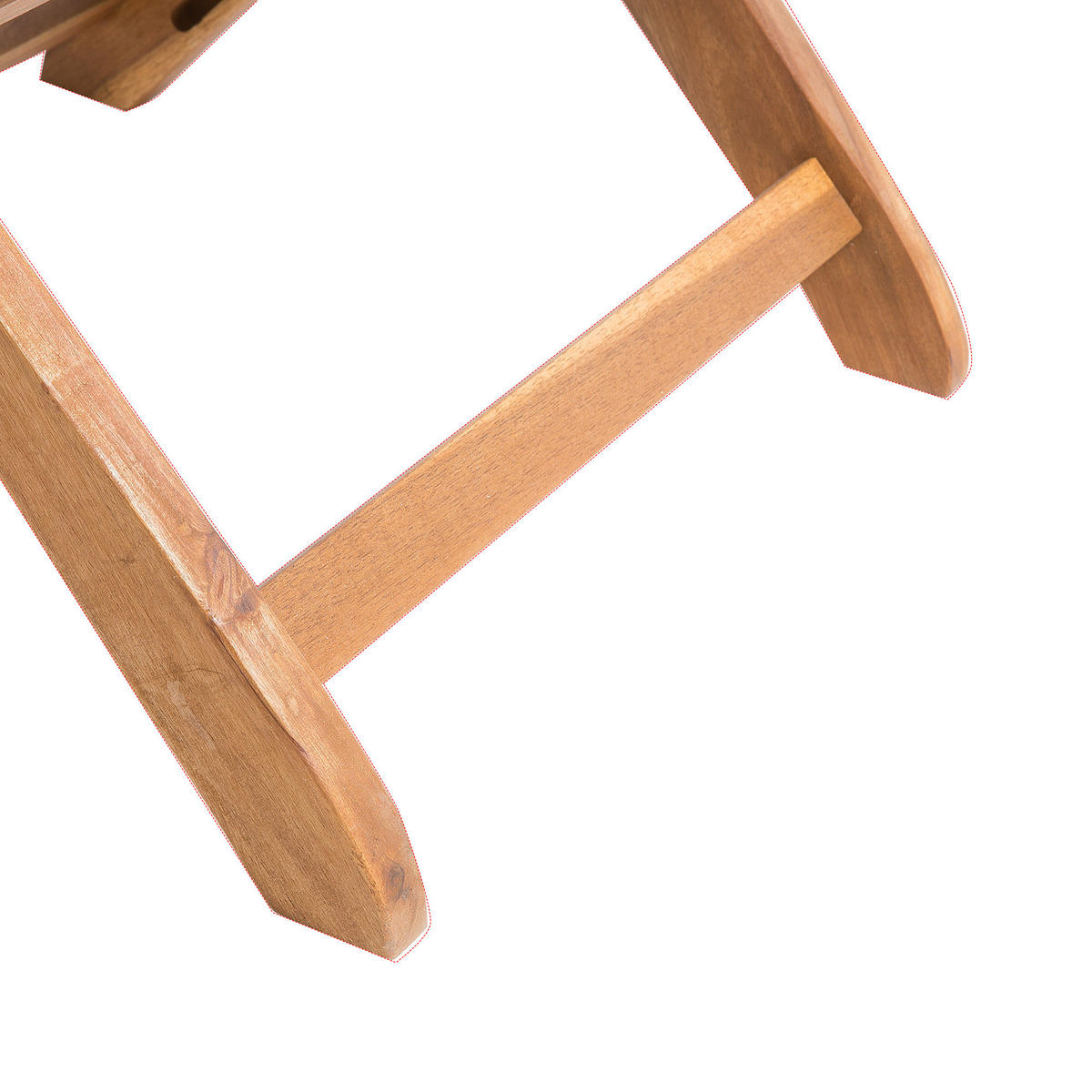 GARTENSTUHL 2er-Set Akazienholz hellbraun Auflagen cremeweiß Maui - Hellbraun/Creme, Holz (42/93/48cm) - Beliani