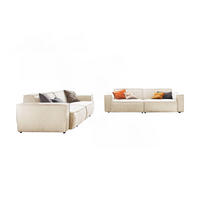 SITZGRUPPE SAMU Beige Webstoff (2er-Set) - Beige/Schwarz, Kunststoff/Textil (256/72/106cm) - KAWOLA