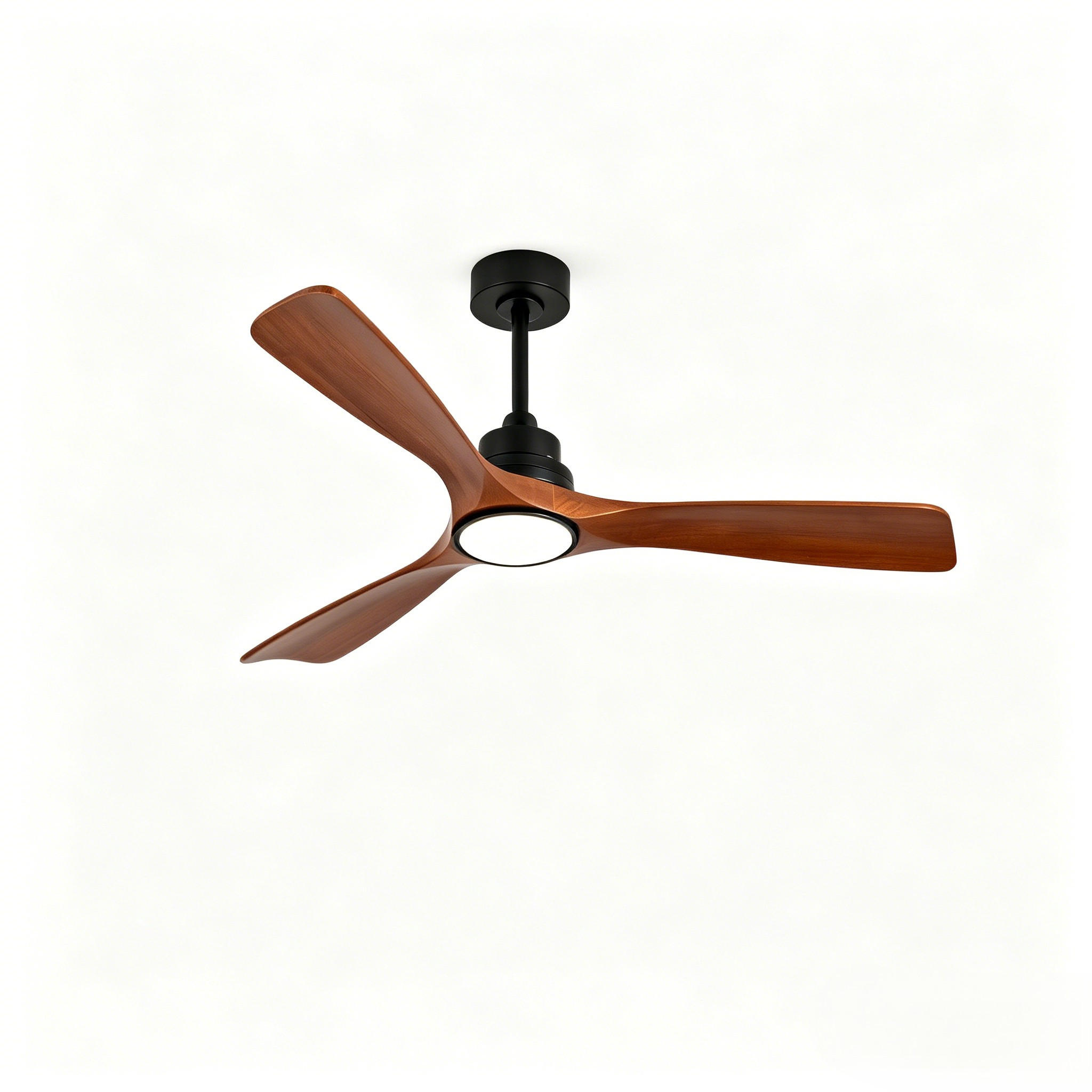 DECKENVENTILATOR & 3 Holzflügeln, 3-Stufen Dimmer, DC-Motor(35dB) - Schwarz, Holzwerkstoff (132/132/45.7cm) - BEXEVUE