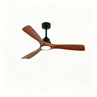 DECKENVENTILATOR & 3 Holzflügeln, 3-Stufen Dimmer, DC-Motor(35dB) - Schwarz, Holzwerkstoff (132/132/45.7cm) - BEXEVUE