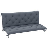 SITZKISSEN DE-16656 150x98 cm mit Rückenlehne, 8 cm dick Grau - Grau, Textil (150/98/8cm) - ComfortXL