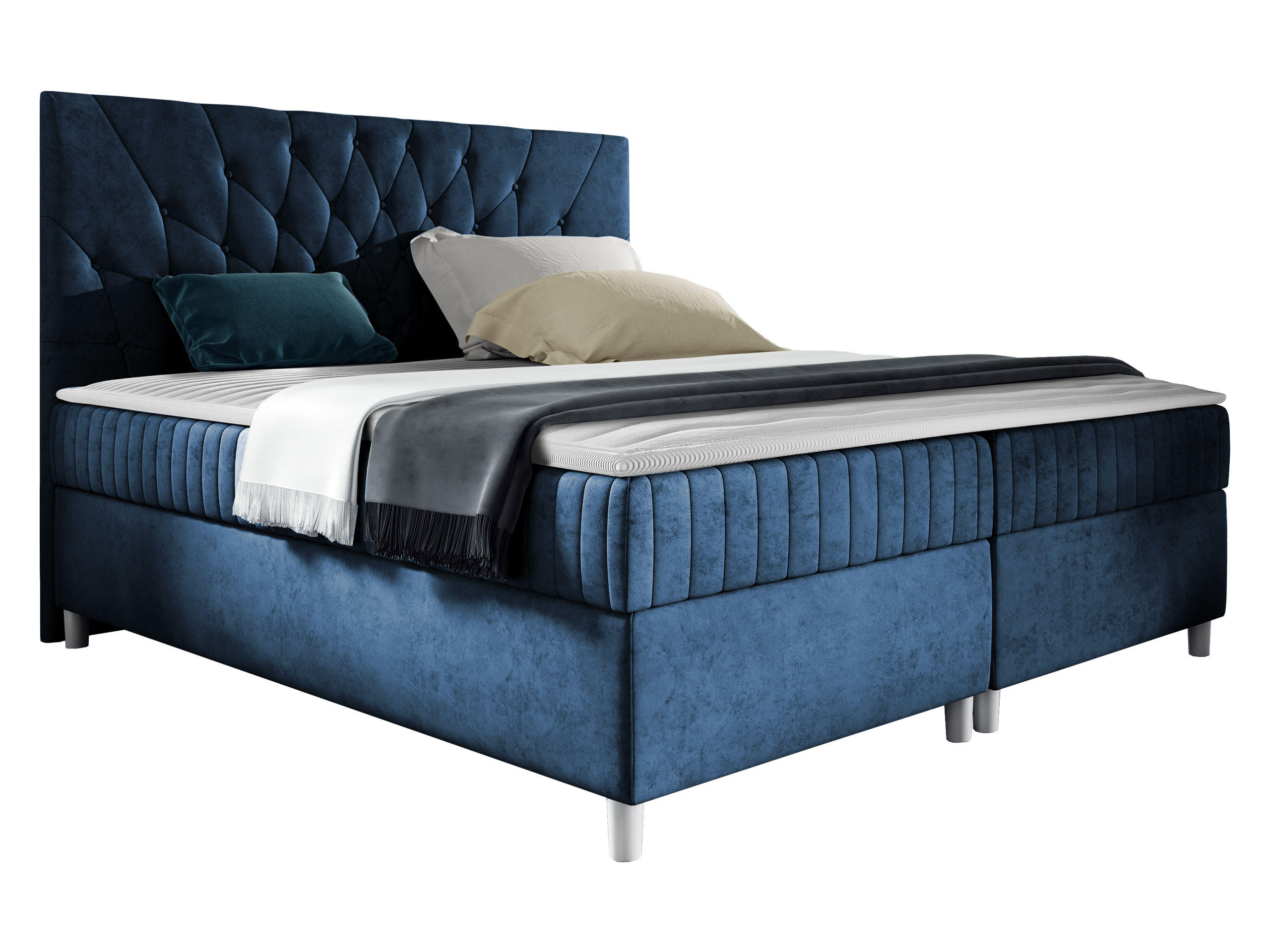 BOXBETT Prowansja - Blau, Holz (180/200cm) - MIRJAN24