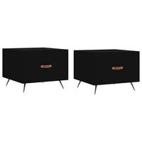 COUCHTISCHE 2 Stk. Schwarz 50x50x40 cm Holzwerkstoff - Schwarz, Holzwerkstoff (50/50/40cm) - furnicato