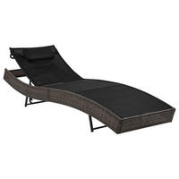 SONNENLIEGE mit Kissen Poly Rattan Braun - Braun, Kunststoff (70/91.5/213cm) - furnicato