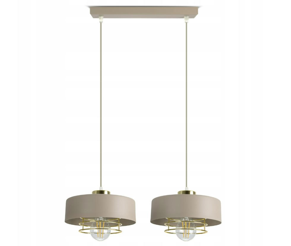 PENDELLEUCHTE ECRU - Beige/Goldfarben, Metall (20/46/100cm) - kiki design