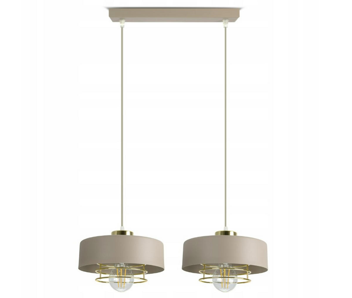 PENDELLEUCHTE ECRU - Beige/Goldfarben, Metall (20/46/100cm) - kiki design