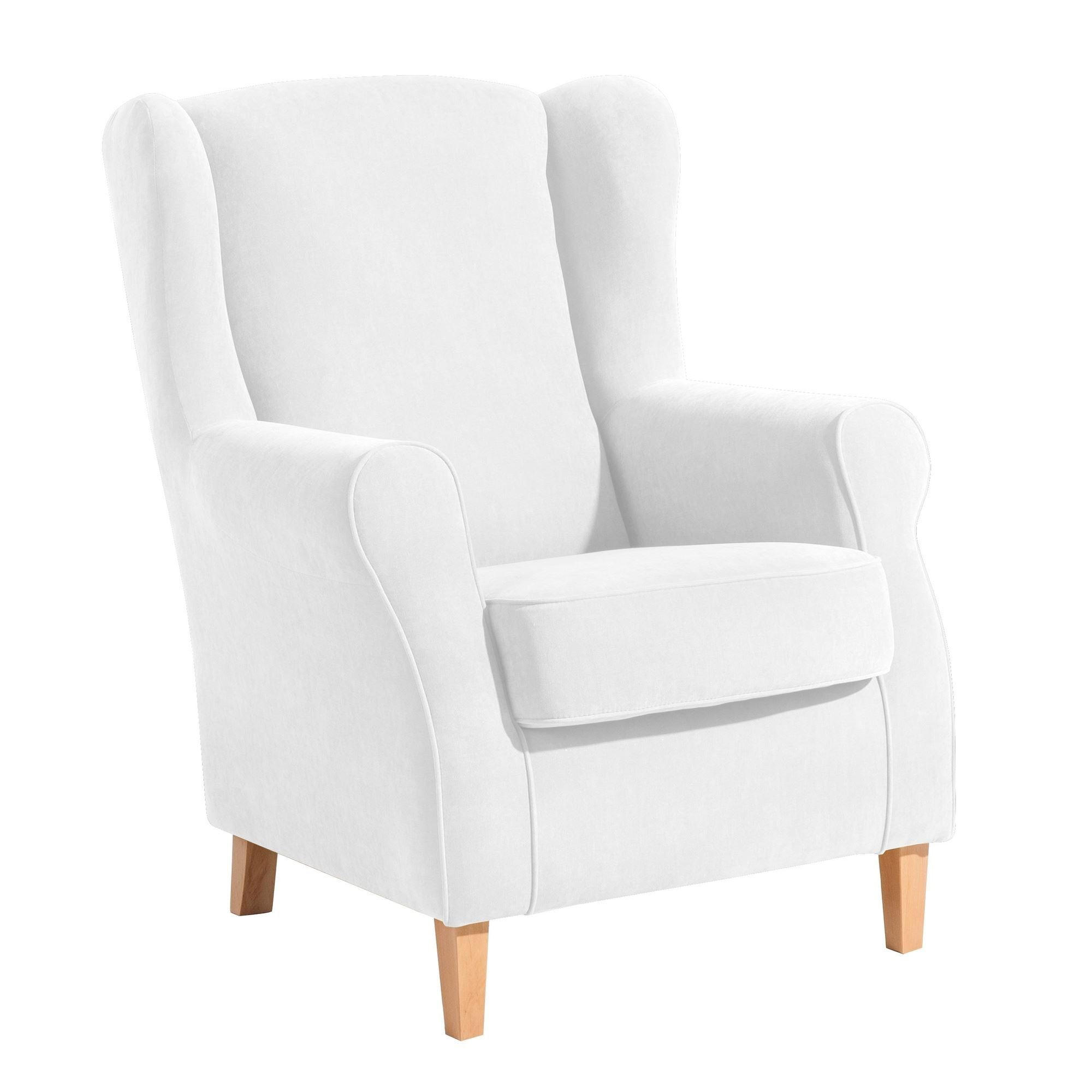 58aufmkessel Ohrensessel Creme, Buche 86x103x77 cm