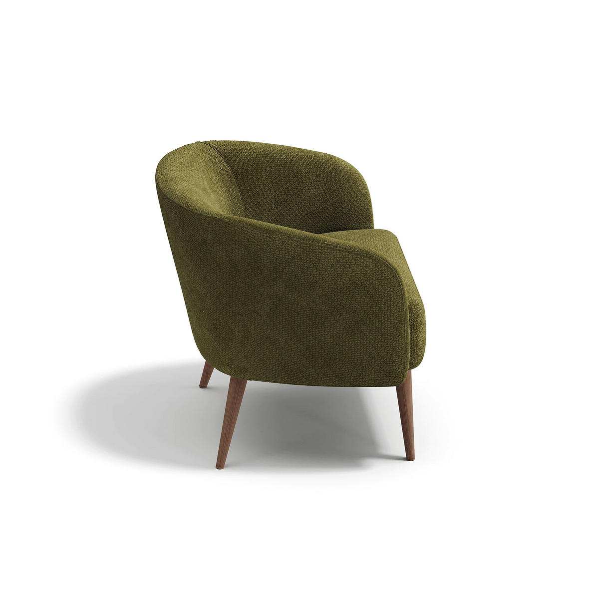 SESSEL MILO Bouclé-Samt Vintage-Grün 73.5cm - Dunkelgrün/Grün, Textil (73.5/66.5/67.5cm) - Premium Interiors