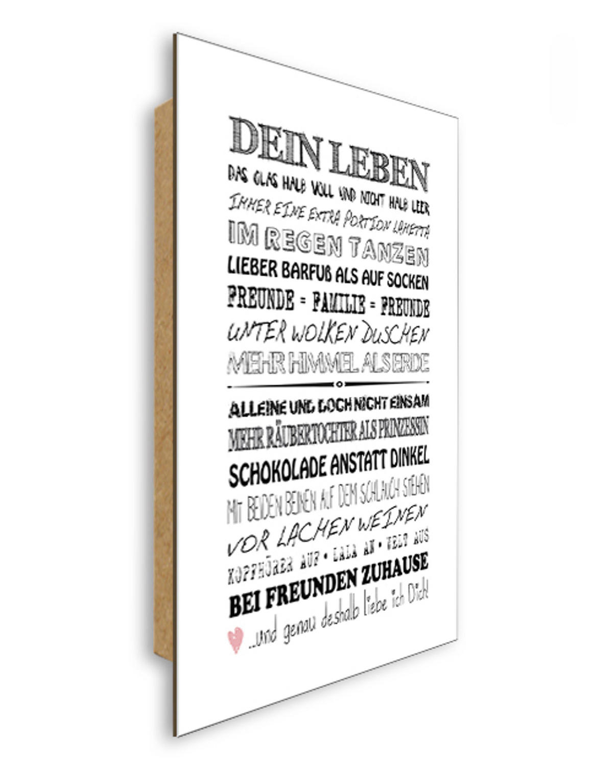 BILD 29x41 cm Typografie Liebe Freundin - Weiß, Holzwerkstoff (29/41/2cm) - artissimo
