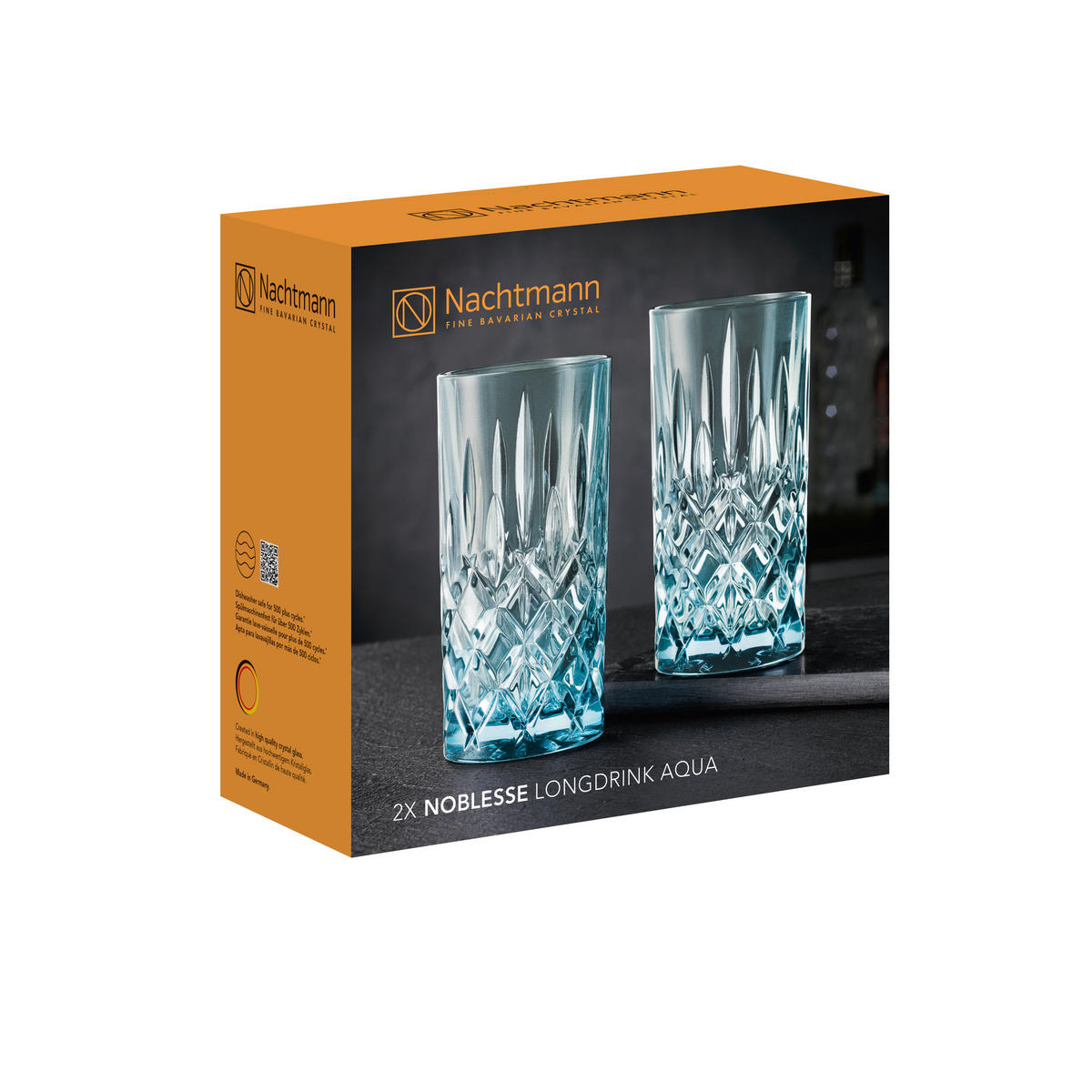 LONGDRINKGLÄSER Noblesse Colors Aqua 395 ml 2er Set - Blau, Glas (0.395L) - Nachtmann