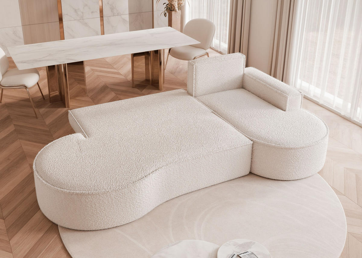 ECKSOFA SOFIA mit Schlaffunktion und Bettkasten Weiß - Weiß, Holzwerkstoff/Kunststoff (277/157cm) - Idohome