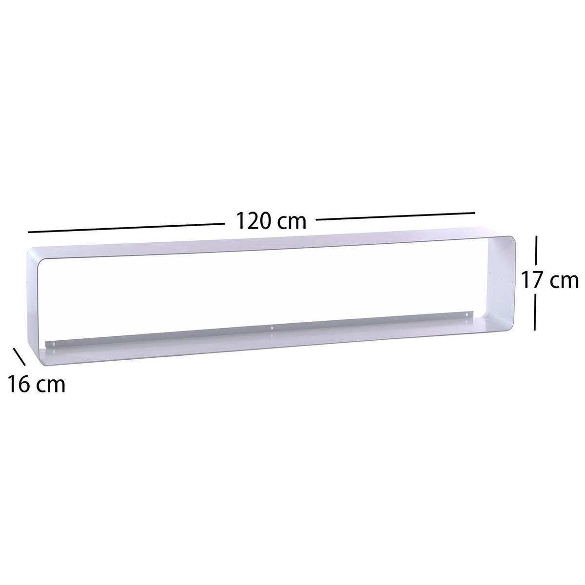 CD-REGAL CUBE 120 Metal, Lounge Design weiß - Weiß, Metall (120/14/15cm) - DESIGN DELIGHTS