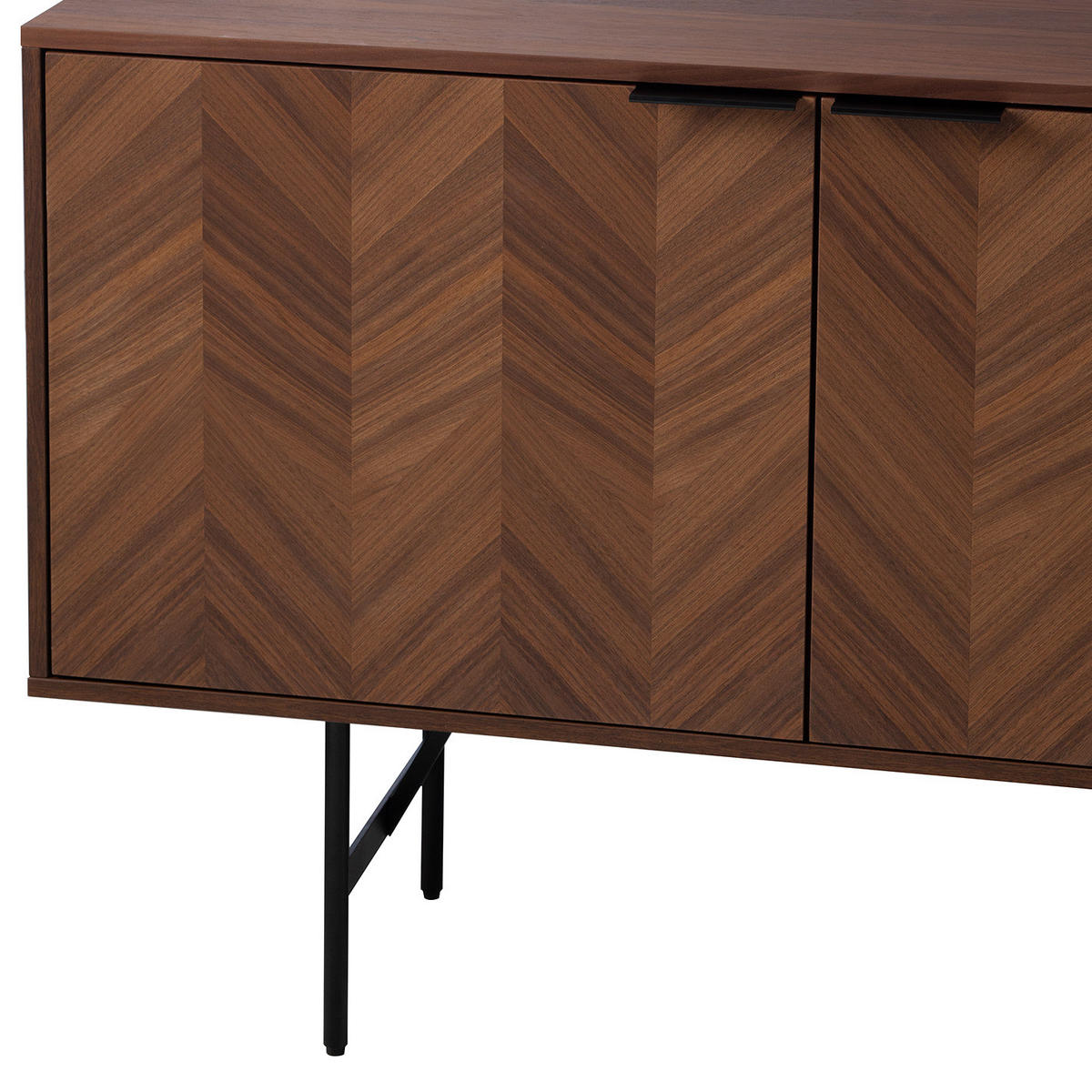 SIDEBOARD - Echtholzfurnier - Walnuss - Walnussfarben, Holzwerkstoff (180/80/40cm) - home24