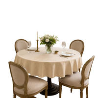 RUNDE Tischdecke Beige Ø160 cm Leinenoptik Wasserabweisend Waschbar für Esszimmer Küche - Beige, Textil (160/160cm) - SHOPENTRA