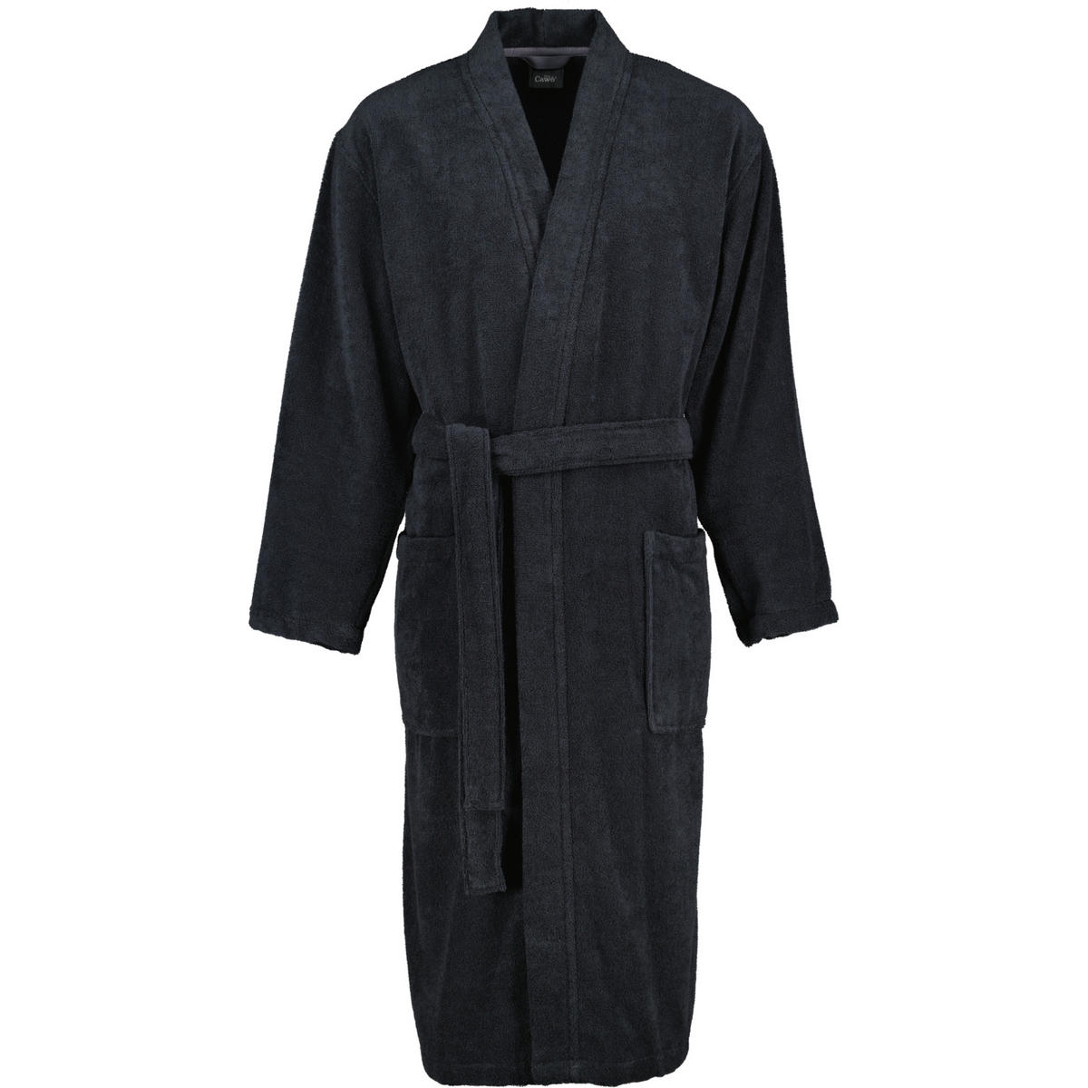 BADEMANTEL HERREN KIMONO UNI 828 LAVA - 97 - Schwarz, Textil (Mnull) - Cawoe