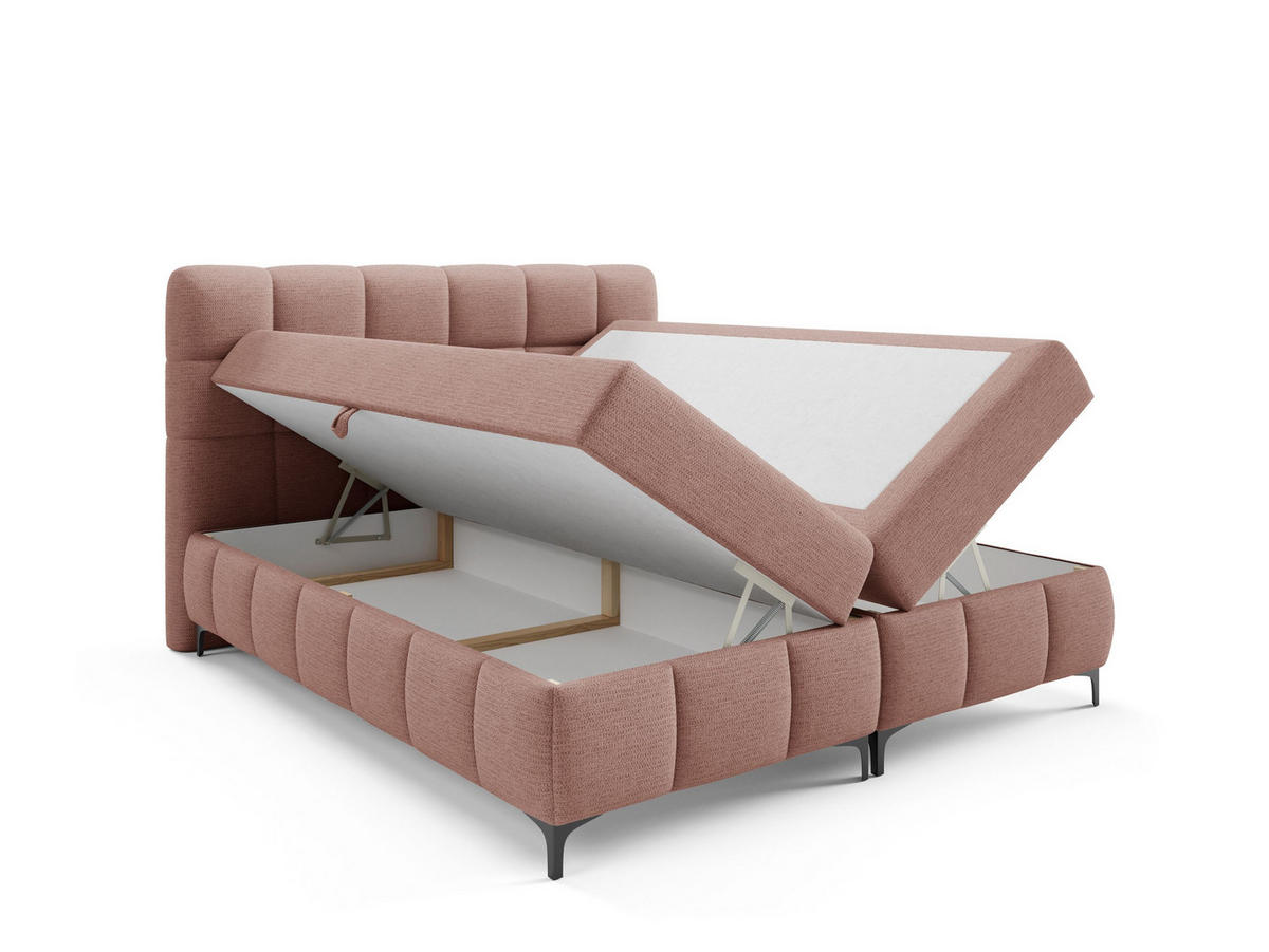 BOXBETT mit Stauraum und Topper 180x200 cm Rosa - Pink, Textil (180/200cm) - Home Collective