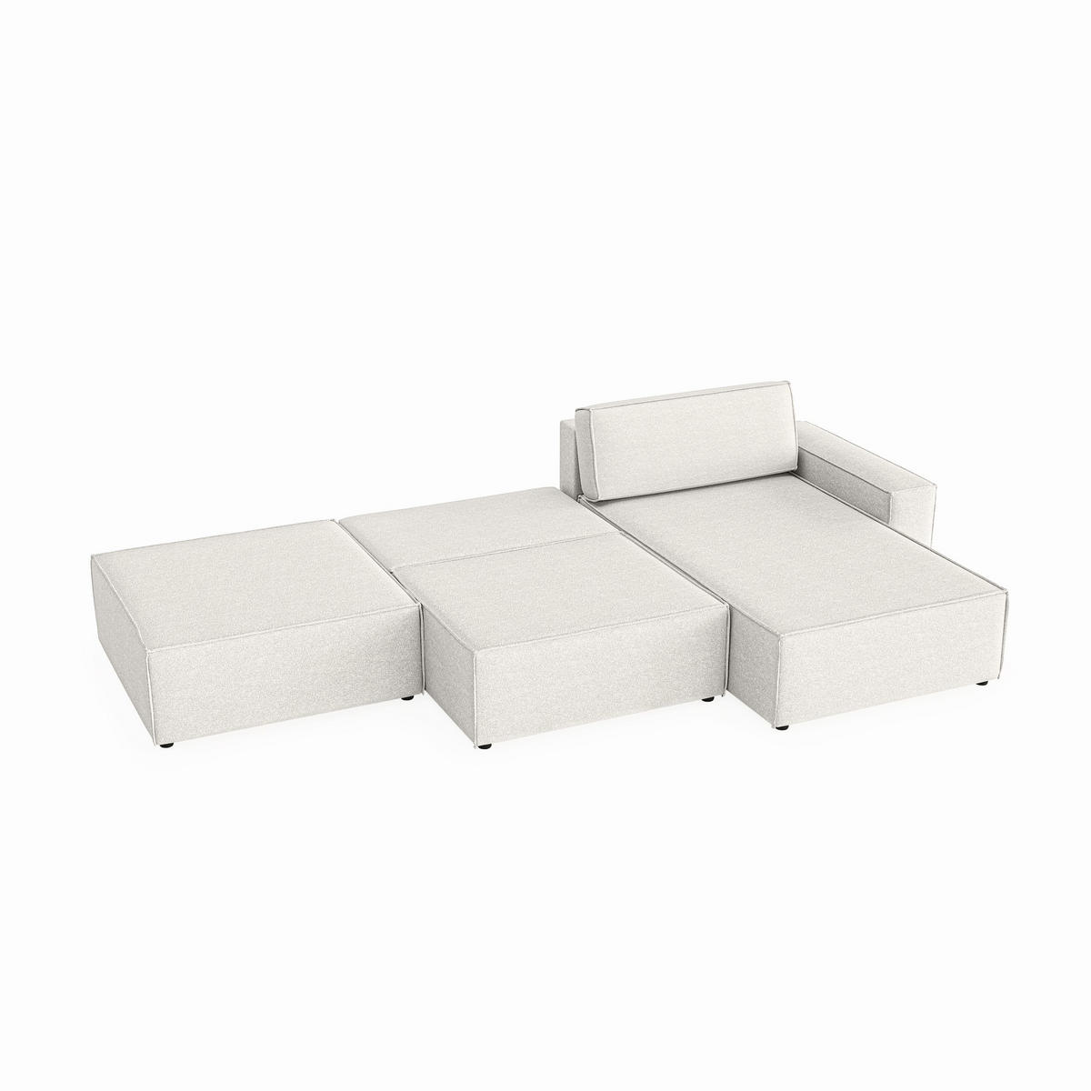 ECKSOFA Lummo Re mit Schlaffunktion, Cremeweiß - Weiß, Textil (323/185cm) - Fedve