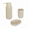 3-DELNI komplet kopalniških dodatkov - bež, umetna masa (6.5/17.5/6.5cm) - Relaxdays