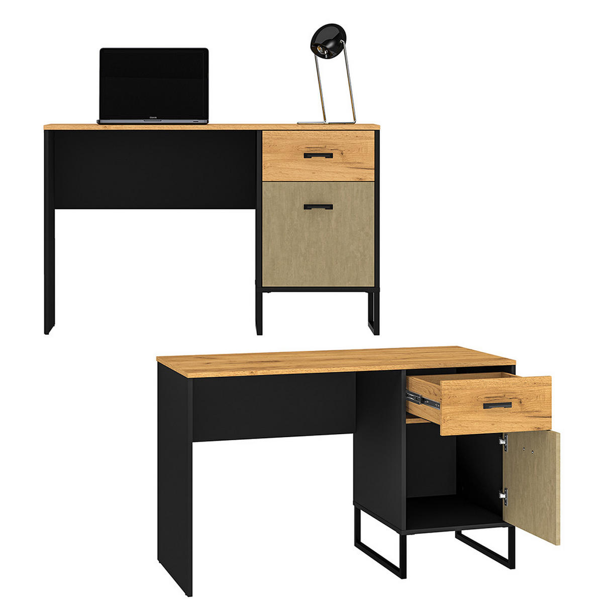 JUGENDZIMMER-SET 4-TLG. Casper-131 - Schwarz, Holzwerkstoff (410/190/55cm) - Lomado